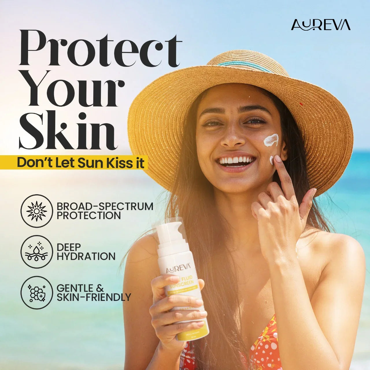 Aureva Sunscreen SPF 50 PA++++ | UVA & UVB Protection| Men & Women | 30g Travel Size
