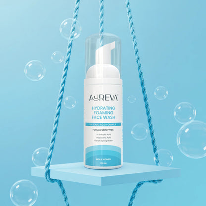 Aureva 2% Salicylic Acid Foaming Face Wash | With Hyaluronic Acid & French Spring Water | Dermatologist-Tested |  Daily Use