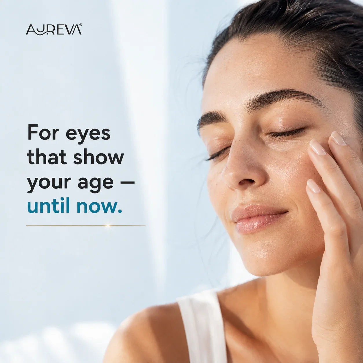 Aureva Under Eye Gel for Dark Circles, Puffiness, Wrinkles, Fine Lines | Peptide, Shea Butter, Vitamin E | 15ml