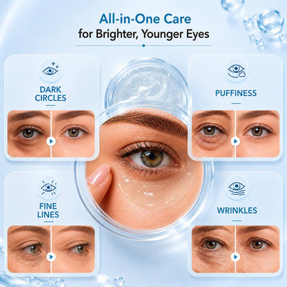 Aureva Under Eye Gel for Dark Circles, Puffiness, Wrinkles, Fine Lines | Peptide, Shea Butter, Vitamin E | 15ml