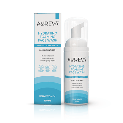 Aureva 2% Salicylic Acid Foaming Face Wash | With Hyaluronic Acid & French Spring Water | Dermatologist-Tested |  Daily Use