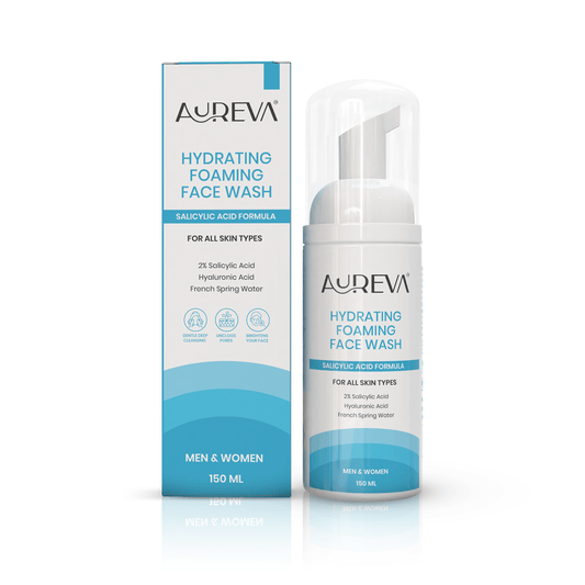 Aureva 2% Salicylic Acid Foaming Face Wash | With Hyaluronic Acid & French Spring Water | Dermatologist-Tested |  Daily Use